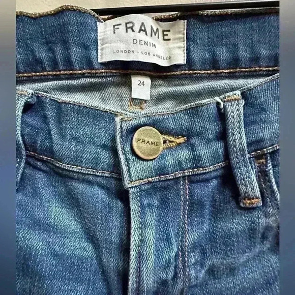 FRAME Le Garçon Slim Straight Cropped Ankle Jeans Light Vintage Wash Women’s 24 - Picture 4 of 7